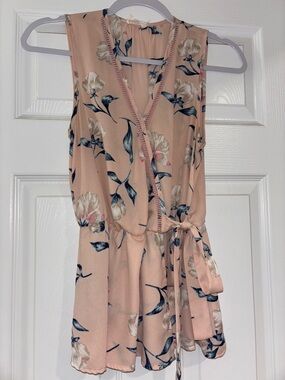 Blush Floral Wrap top